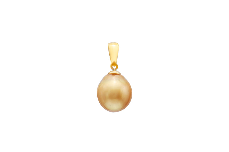 14K Yellow Gold Gold South Sea Pearl Oval Pendant
