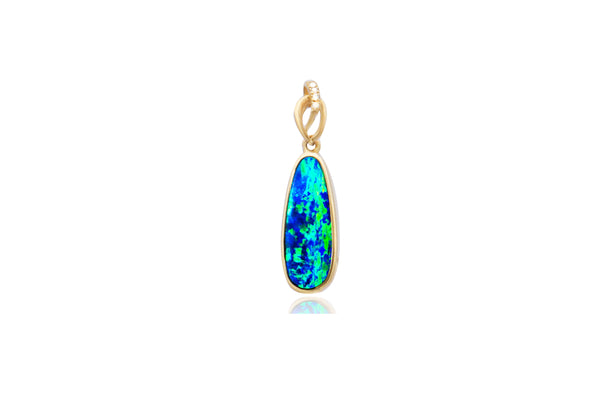 Doublet Opal Diamond Pendant