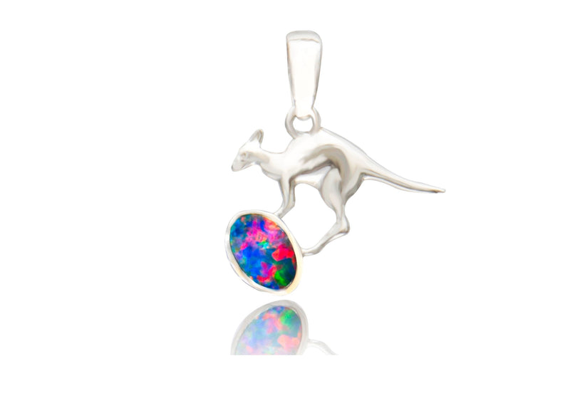 Doublet Opal Kangaroo Pendant
