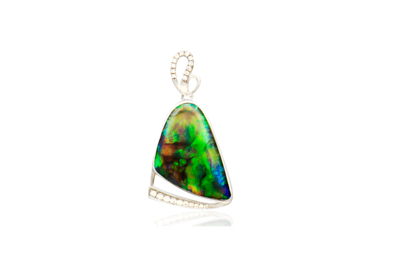 Black Opal Diamond Irregular Pendant