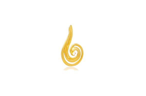 Gold Spiral and Diamond Drop Pendant