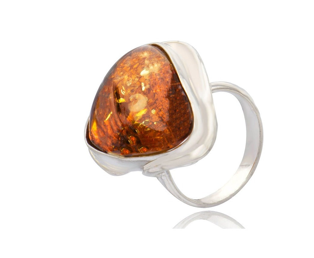 Sterling Silver Amber Ring
