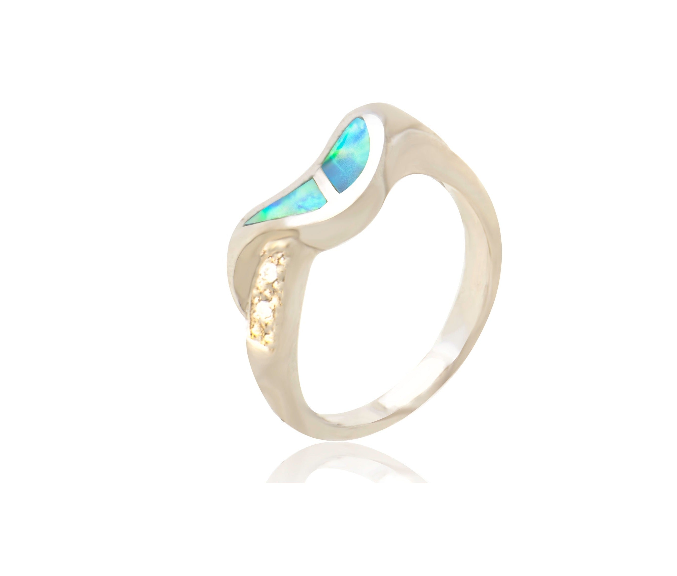 Sterling Silver Opal Inlay Ring – Baku Jewellery