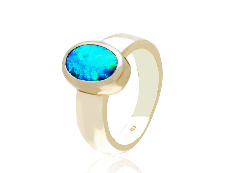 Opal Solid White Ring