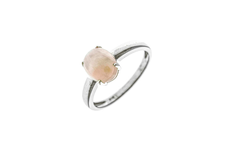 Sterling Silver White Opal Ring